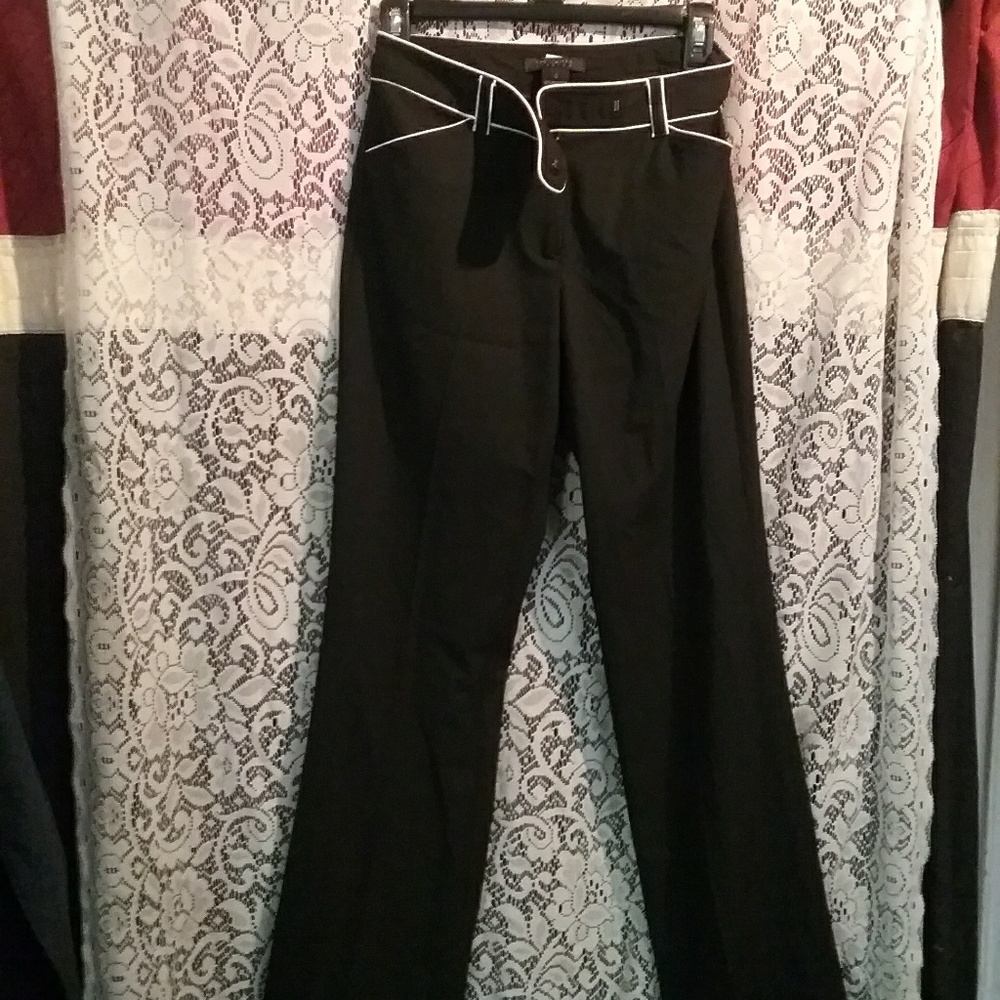 Dress pants with flare and trim